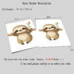 Cute Animal Wall Art Set of 3 Sloth, Elephant & Giraffe Nursery Prints for Kids Room, Bedroom or Living Room Decor - Image 5