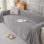 Luxurious Beige Chenille Sofa Cover - Stylish & Cozy Protection - Image 6