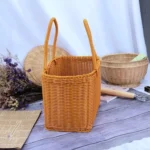 Basket Woven Wicker Baskets Picnic Handle Storage Rattan Market Flower Handles Straw Fruit Gift Shopping Hand Tote Beach - Image 5