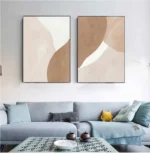 Beige Brown Abstract Canvas Art for Modern Living Spaces