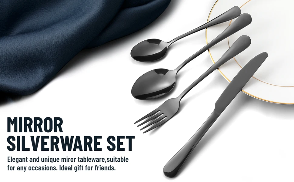 Black dinnerware Set for Six