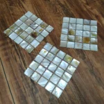 3 PCS Natural Shell Coasters Mother of Pearl Heat Insulation Coaster Decorative Plates, Tea Cup Table mat - Image 3