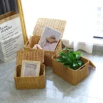 Woven Sundry Storage Box Lid Organizer for Clothes and Toys Decorative PP Rattan Container Household Basket with Elegant Design - Image 2