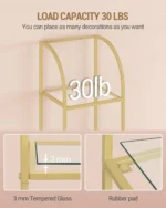 Bookcase Bookshelf, Tempered Glass Arched Bookshelf for More Storage, Slim Shelving Unit for Bedroom, Bathroom, Home Office, Ste - Image 4