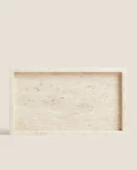 Wabi-Sabi Style Yellow Travertine Tray, Rectangular Beige Marble Stone Tray, Bathroom Ornament, Wholesale, 30x20x3cm - Image 2