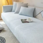Cooling Blue Ice Silk Sofa Cover - Slip-Resistant Comfort for All Seasons