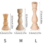 Wooden Candlesticks Unfinished Wood Candle Holder Pillar Taper Candle Stands for Wedding Party Birthday Home Table Decoration - Image 6