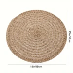 Set of 4 Jute Placemats Natural Material Non-Slip Heat Resistant Woven Round Placemat for Party Wedding Kitchen Dining Table Mat - Image 3