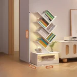 Tree-shaped Bookshelf Solid Wood Book Rack Floor-to-ceiling Space-saving Shelf Living Room Storage Shelf Display Shelf Household - Image 2