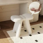 1Pc dressing stool, bow makeup stool, modern dressing stool, dressing table chair, white bedroom, modern simple home - Image 3