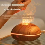 Fire Flame Wood Grain Aroma Diffuser - Soothing Mist & Style - Image 2