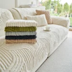 Shu Cotton Velvet Jacquard Sofa Cushion Winter Thickeneded Cover Soft and Comfortable Modern Simple Wind Cover Cat Cushion Plush Sofa Cover Cover - Image 4