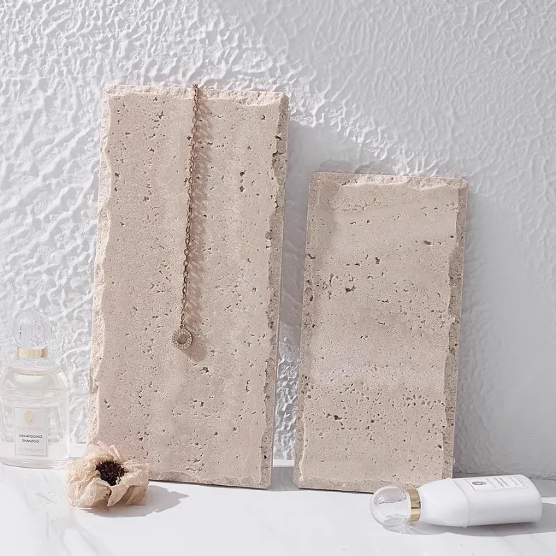 Wabi Sabi style natural cave stone flat plate Irregular edged beige cave stone tray Aromatherapy perfume jewelry storage tray 2 kf S5f4d01af0304454fbec657de5413ff37J