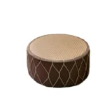 Japanese Entryway Shoe Stool Rattan Tatami Cushion Minimalist Round Pouf Light Luxury Small Footstool for Bedroom Living Room - Image 6
