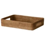 Rectangle Rattan Storage Basket Groceries Tea Set Tray Bread Fruit Basket Home Use Living Room Handmade Weave Organize Tray - Image 5