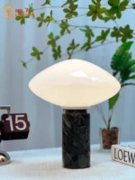 Danish Minimalist Green Marble Table Lamp LED E27 Nordic Designer Desk Lights Home Decor Bedroom Bedside Living Room Background - Image 5
