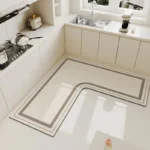 Light Luxury Simple Decorate Kitchen Carpet L-shaped Soft Mat Non-slip Oil-proof Waterproof PVC Easy To Clean Rug Ковер Tapis 러그 - Image 5