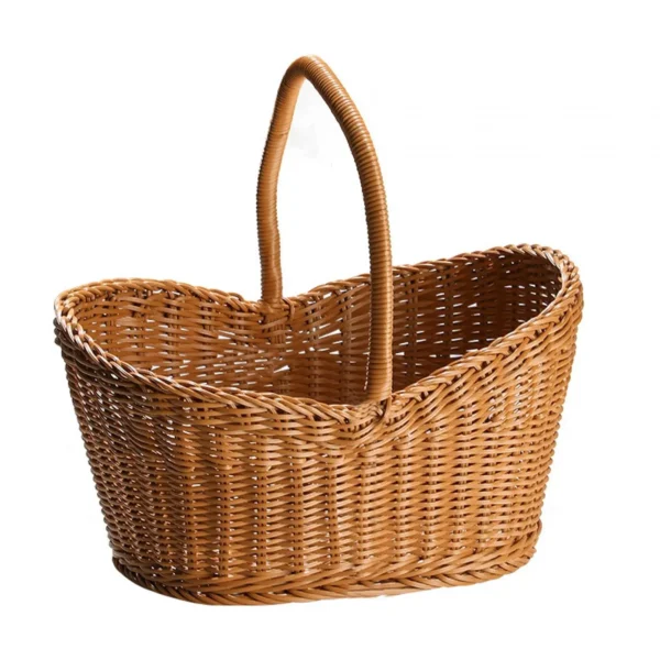 Stylish Woven Picnic Basket with Easy Carry Handle for Fruits