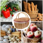 1Pc Wicker Picnic Basket With Lid Portable Storage Baskets With Handles Home Decor Gift Rustic Woven Texture Baskets For Kids - Image 3