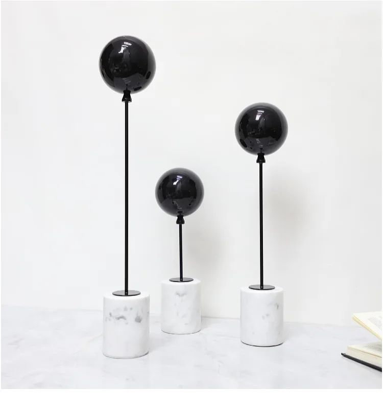 Minimalist Balloon Art Sculpture, Natural Marble Base, Tabletop Ornaments, Metal Balloon Sculpture, Room Aesthetic Decoration 9 kf S614266f81fa14a4db4291c1f78376138b