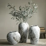 Denique Rustic Ceramic Flower Vase, Vintage Floor Vase Farmhouse Decor Large Vases Living Room Entryway Table Centerpiece（A） - Image 2