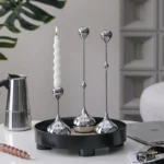 Silver Candle Holder, Metal Candlestick Romantic Art Table Decoration For Home Dining , Wedding Photography Props - Image 3
