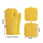 Vibrant 4-Piece High Heat Oven Gloves for Safe Baking - Image 4