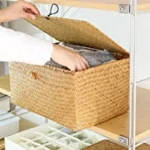 Wicker Storage Basket Woven Rattan Storage Laundry Basket Toy Books Storage Basket With Lid Muitifountional Convenient storage - Image 2