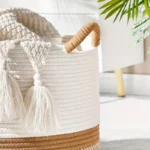 Stylish Cotton Rope Storage Basket - Versatile Laundry Organizer - Image 3