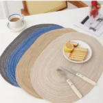 1/6/10pcs 35x50cm Big Oval Braided Placemats Natural Woven Table Mats for Dining Table Place mats Blue Khaki Cream 식탁매트 Салфетки - Image 5