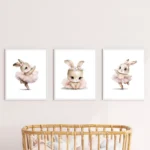 Whimsical Ballerina Bunny Canvas Set for Girls' Rooms - Image 2