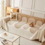 Thicken chenille Green Sofa Cover Sofa Blanket simple geometrical cushion ins wind sand hair towel fashion blanket Sofa Towel - Image 4