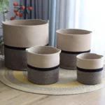 Cotton Rope Woven Storage Basket Light Luxury Dirty Clothes Bucket Home Laundry Bucket Foldable Miscellaneous Storage Basket