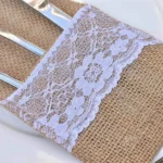 Natural Burlap Tableware Utensil Holders Lace Silverware Holder Bag Wedding Decor Knife Forks Cutlery Pouch Bag Party Supplies - Image 4