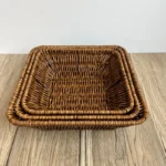 Supermarket Fruit and Vegetable Display Basket Dim Sum Basket Square Storage Basket Woven Fruit Basket Snacks Bread Snack Basket - Image 2