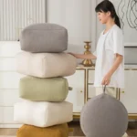 Japanese Style Circle Fleece Velvet Cushion Cover Pouf Meditation Cushion Modern Futon Balcony Tatami Mats Unstuffed Cushion - Image 2