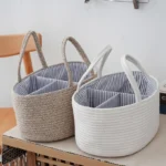 Multifunctional Mommy Bag Cotton Rope Diaper Bag Travel Portable Handbag Multifunctional Baby Products Organizer Basket - Image 3