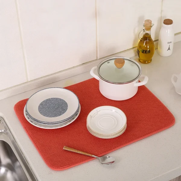 Microfiber Dish Drying Mat Breathable In Cabinet Kitchen Cushion Pad Tableware Absorbent Placemat Cosina Necessities