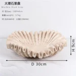 Art Marble Ruffle Bowl Suitable For Kitchen Counter Living Room Marble Fruit Plate Suitable For Fruit Jewelry Decoration Tray - Image 5