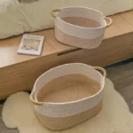 Rope Woven Baskets for Organizing Woven Rope Storage Basket Multifunctional Toy Basket for Desktop Nursery Office Bathroom Books - Image 2