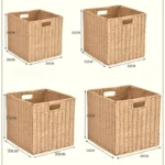 New Foldable Storage Box Imitation Rattan Woven Lattice Cabinet Storage Basket Sundries Snacks Clothes Toys Woven Storage Basket - Image 3