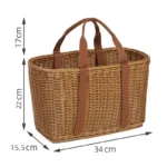Large Handwoven Storage Basket for Shopping, Outdoor Use with Lid As Gift, Shelf Baskets Storage Baskets - Image 6