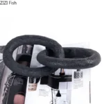 Double Ring Knot Artwork Statue Twisted Circular Collar Crafts Ornaments Desk Decoration Twist Rope Lines Room Aesthetics Decor - Image 3