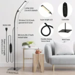 Tall Floor Lamp, Regular/Touch Model-With Remote Control, Adjustable Height & Brightness, 3 Color Modes - Image 6