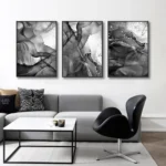 Abstract Gray and White Marble Canvas Art for Modern Homes - Image 2