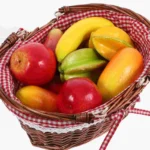 Pcs Large Vintage Red Wicker Picnic Basket With Handle Lid Scalloped Rattan Storage Baskets Foldable Market Collapsible Set For - Image 3