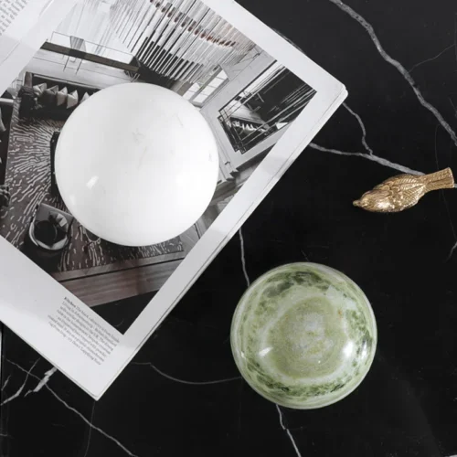 Modern Minimalist Natural Marble Solid Sphere Design Ornament Model Room Sales Office Home Desktop Decoration