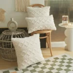 30*50cm/45*45cm Geometric Jacquard Plush Throw Pillow Covers for Couch Bed Sofa Farmhouse Neutral Solid Color Soft Cushion Cover