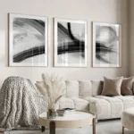 Elegant Black & White Abstract Canvas Art for Modern Homes