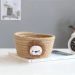 1pc 16x9CM Cartoon Animals Hand Woven Cotton Rope Storage Basket Kids Toys Desktop Organizer Sundries Storage Box - Image 4